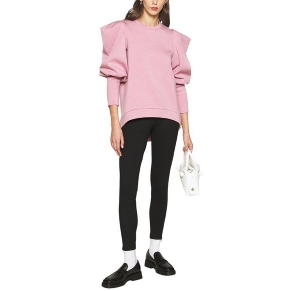 TED BAKER LONDON Womens Sz 5 (US 12) Puff Sleeve Sweatshirt Pink Heathered - Picture 5 of 14